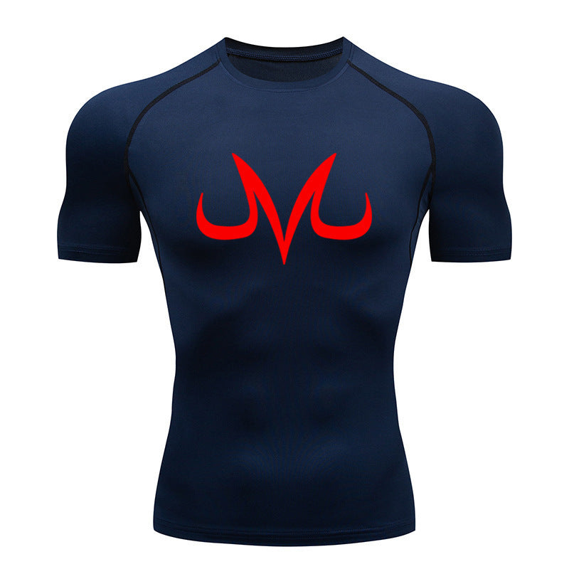 Men's Fitness Sports Running Tight Round Neck T-shirt Compression And Quick-drying Top