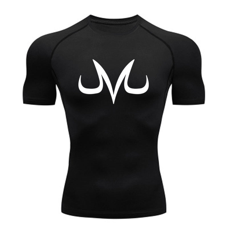 Men's Fitness Sports Running Tight Round Neck T-shirt Compression And Quick-drying Top