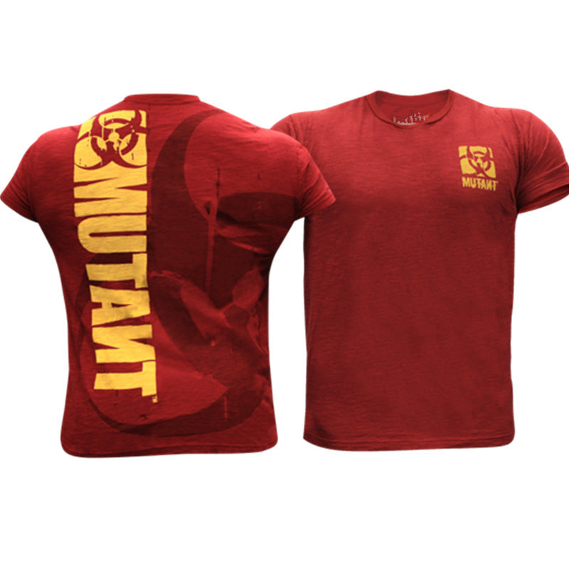 New Round Neck Short Sleeve Male Muscle Fitness Brother