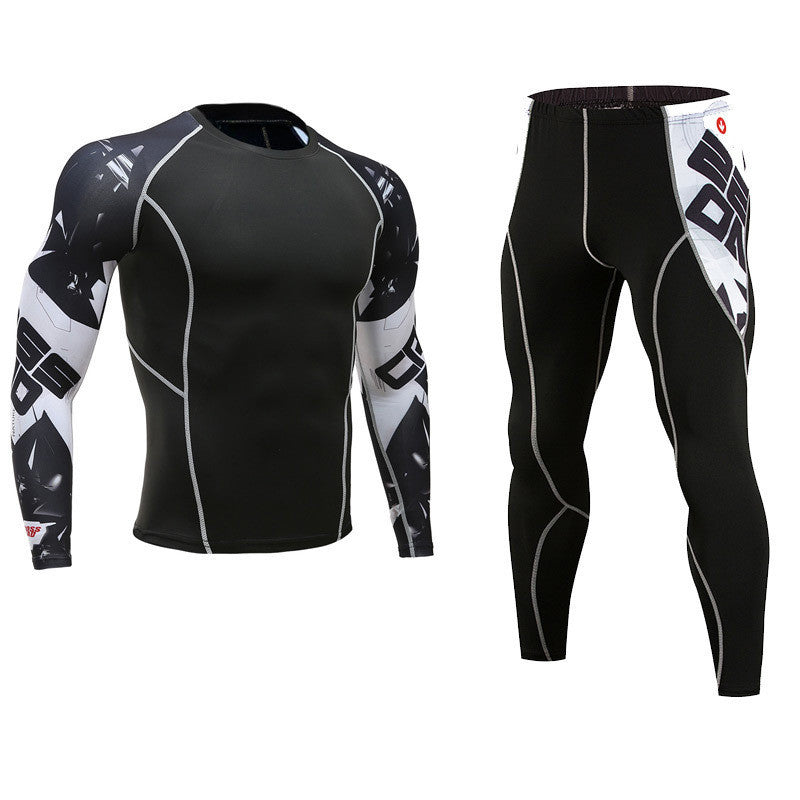 Flower Arm Men's Fitness Suit Quick-Drying Basketball Printing Training Suit
