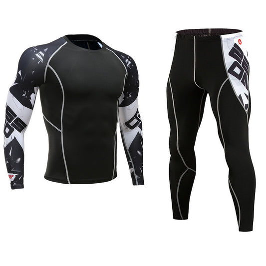 Flower Arm Men's Fitness Suit Quick-Drying Basketball Printing Training Suit