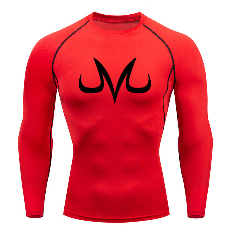Men's Fitness Sports Running Tight Round Neck T-shirt Compression And Quick-drying Top