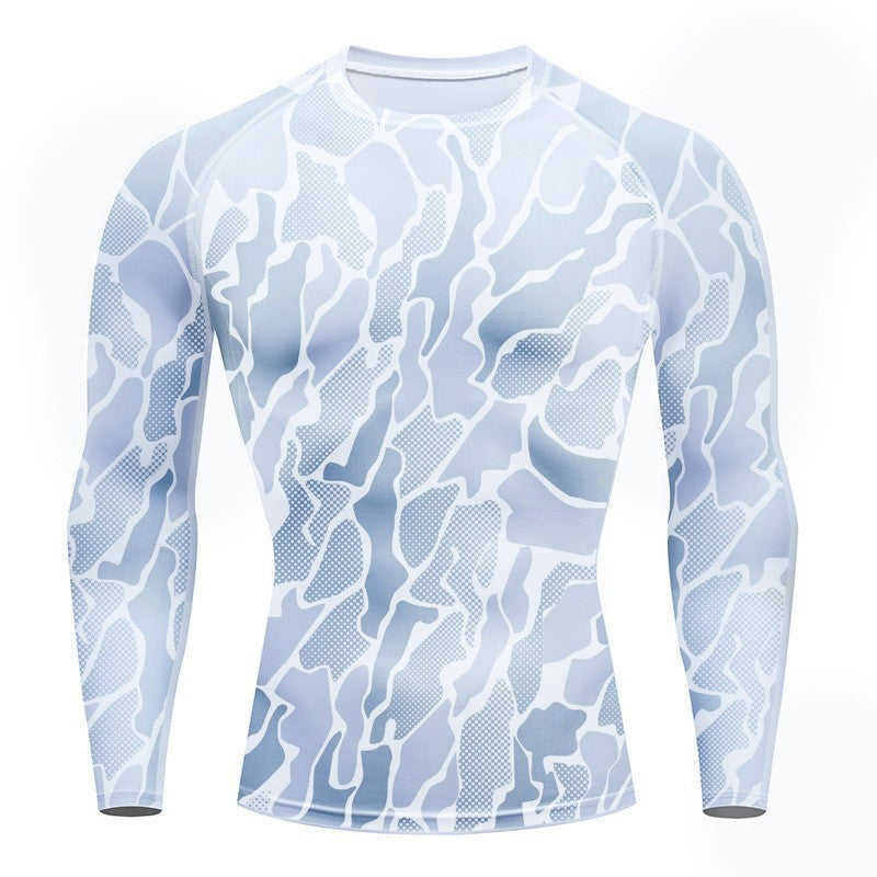 Men's Sports Breathable Quick-drying Printing Arm Long Sleeve T-shirt