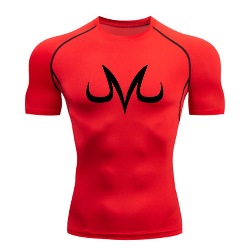 Men's Fitness Sports Running Tight Round Neck T-shirt Compression And Quick-drying Top