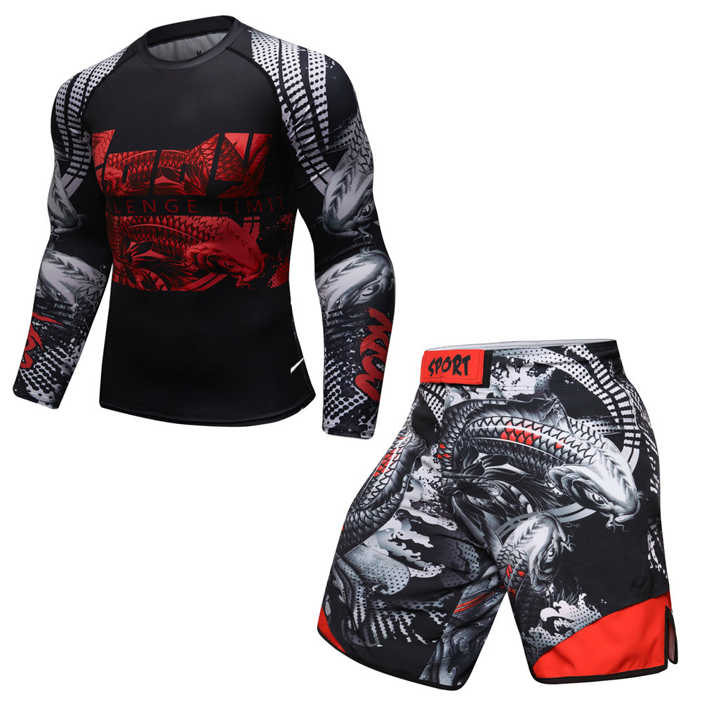 Fitness Clothing Men's High Elastic Compression Running Quick-drying T-shirt