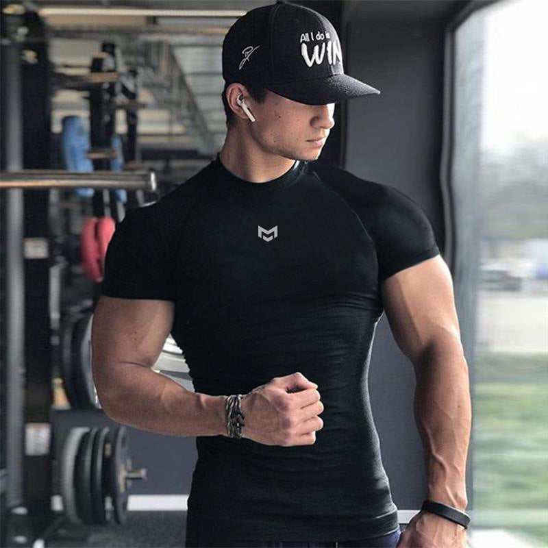 Running Training Elastic Quick Dry Tights Men's Sports T-shirt