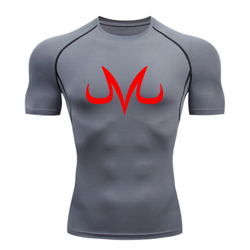 Men's Fitness Sports Running Tight Round Neck T-shirt Compression And Quick-drying Top