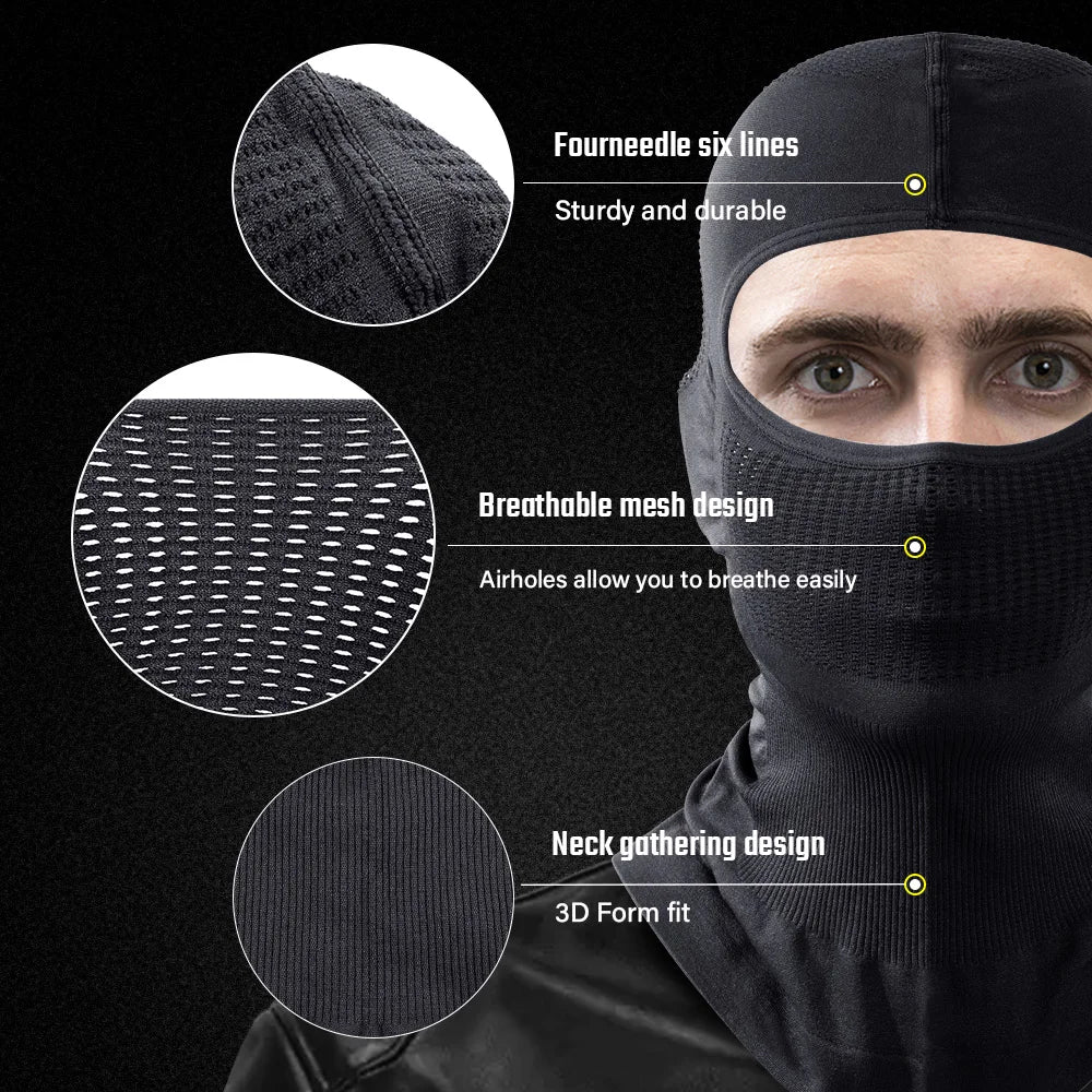 Cycling Balaclava Breathable Sport Full Face Mask Ski Windproof Headgear Outdoor Bicycle Motorcycle Soft Bike Quick-Dry Hood Cap