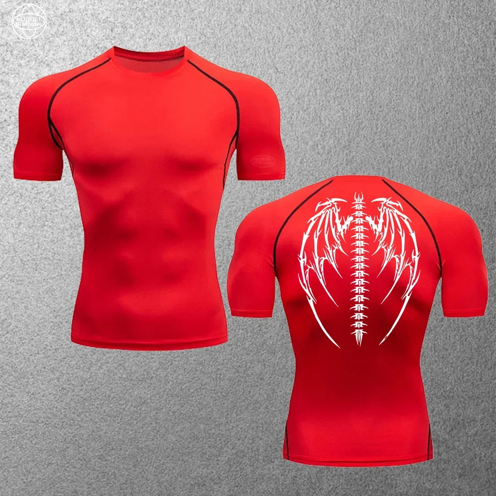 Elastic and Comfortable Men's Tops Thin Quick-drying Running T-shirt Gym Fitness Training Clothes Breathable Short-sleeved S-3XL