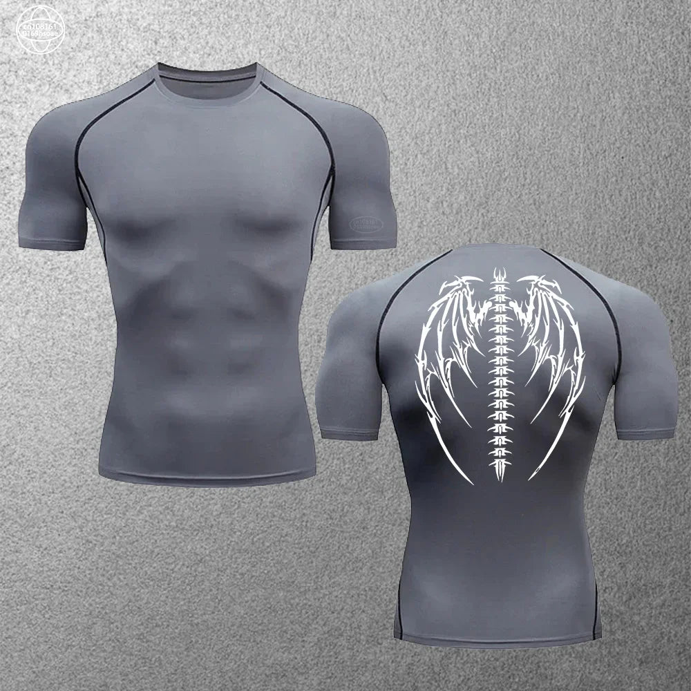 Elastic and Comfortable Men's Tops Thin Quick-drying Running T-shirt Gym Fitness Training Clothes Breathable Short-sleeved S-3XL