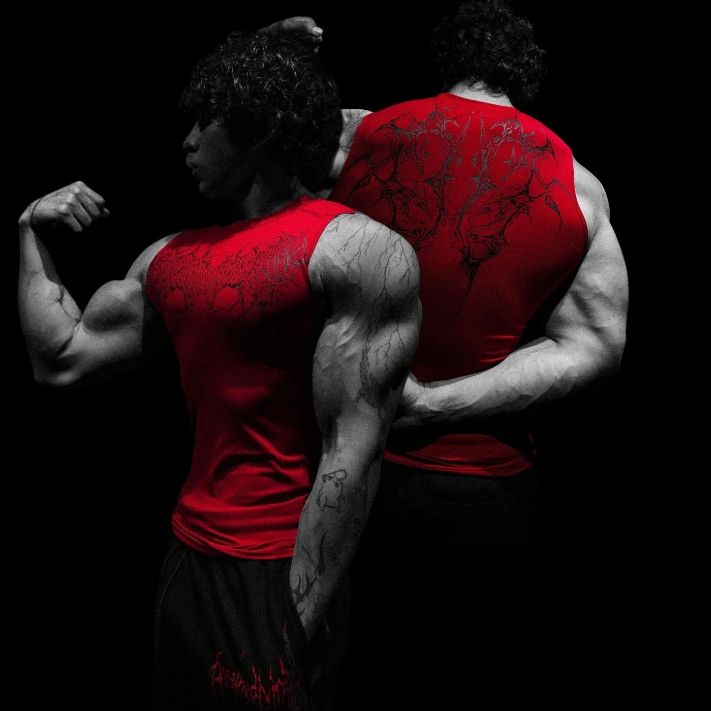 American Style Trendy Brand Dark Style Men's Vest 2025 Summer New Sports Fitness Men's Vest Quick-Dry Breathable Slim Fit Top