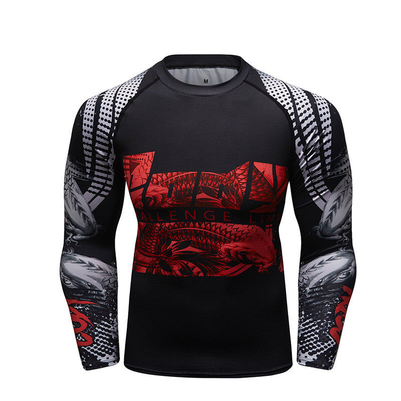 Fitness Clothing Men's High Elastic Compression Running Quick-drying T-shirt