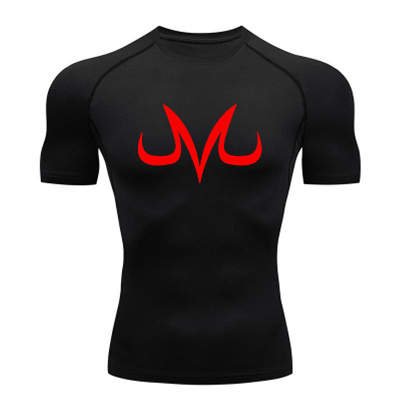 Men's Fitness Sports Running Tight Round Neck T-shirt Compression And Quick-drying Top