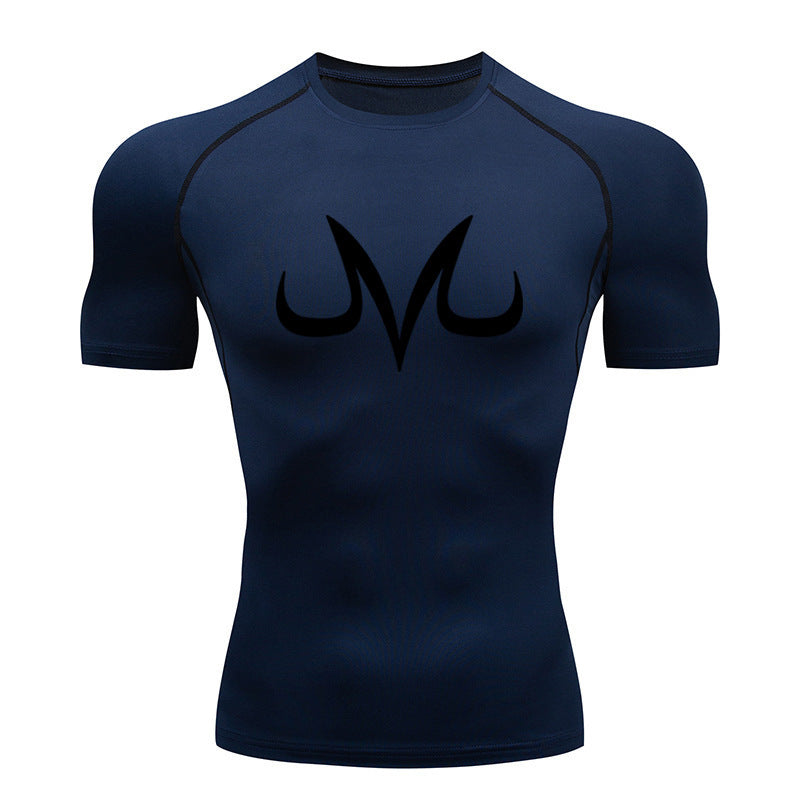 Men's Fitness Sports Running Tight Round Neck T-shirt Compression And Quick-drying Top