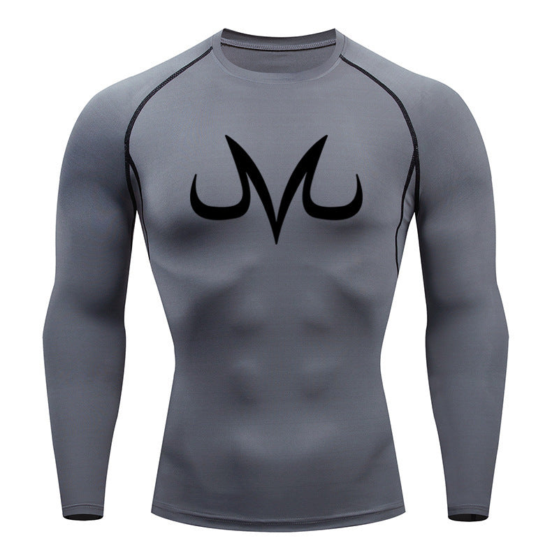 Men's Fitness Sports Running Tight Round Neck T-shirt Compression And Quick-drying Top