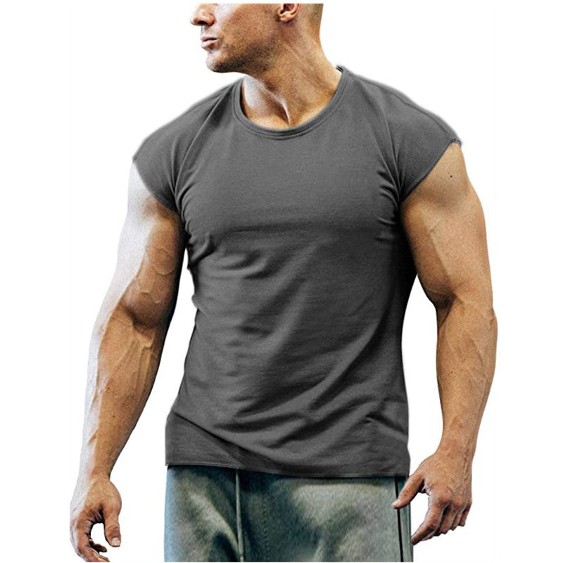 Men's sweat-absorbent breathable sleeveless fitness vest