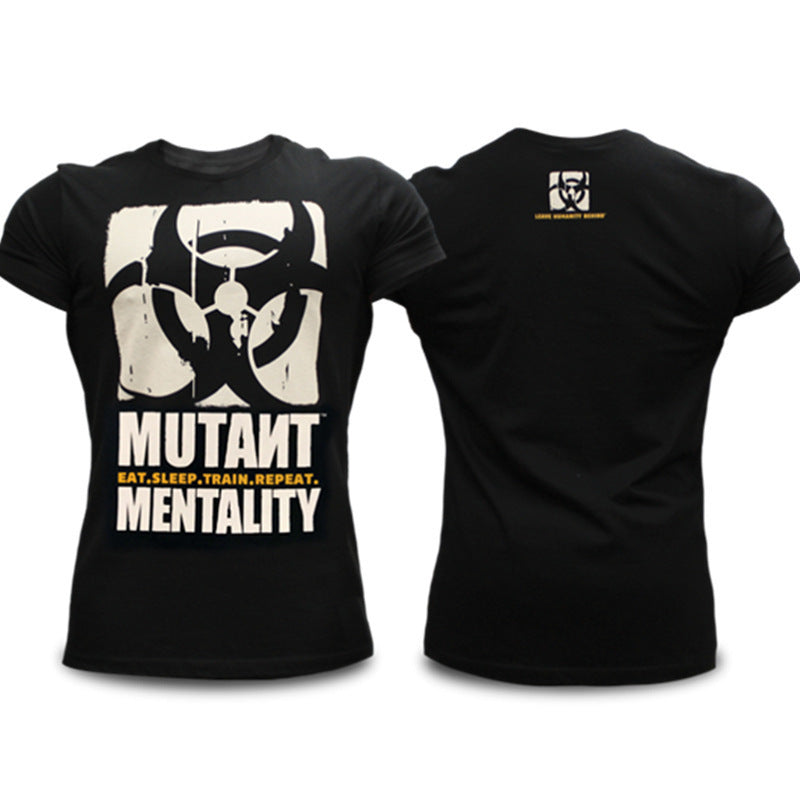 New Round Neck Short Sleeve Male Muscle Fitness Brother