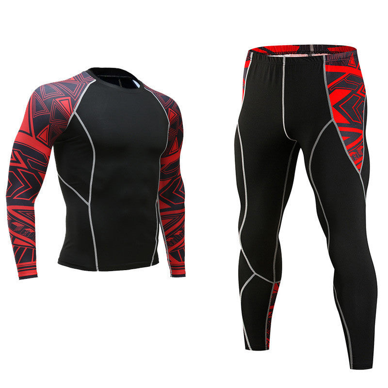 Flower Arm Men's Fitness Suit Quick-Drying Basketball Printing Training Suit