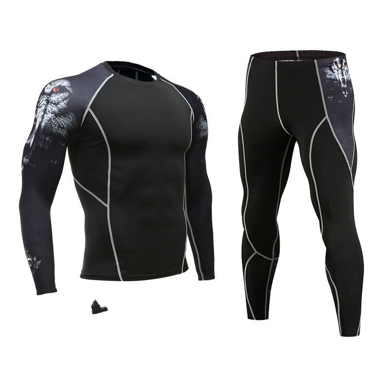 Flower Arm Men's Fitness Suit Quick-Drying Basketball Printing Training Suit