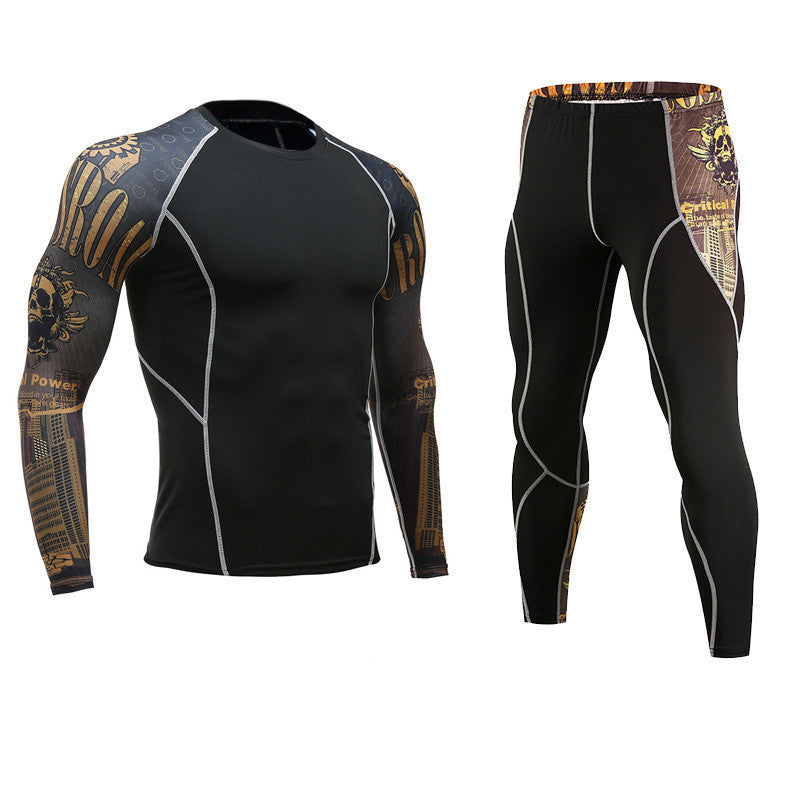 Flower Arm Men's Fitness Suit Quick-Drying Basketball Printing Training Suit