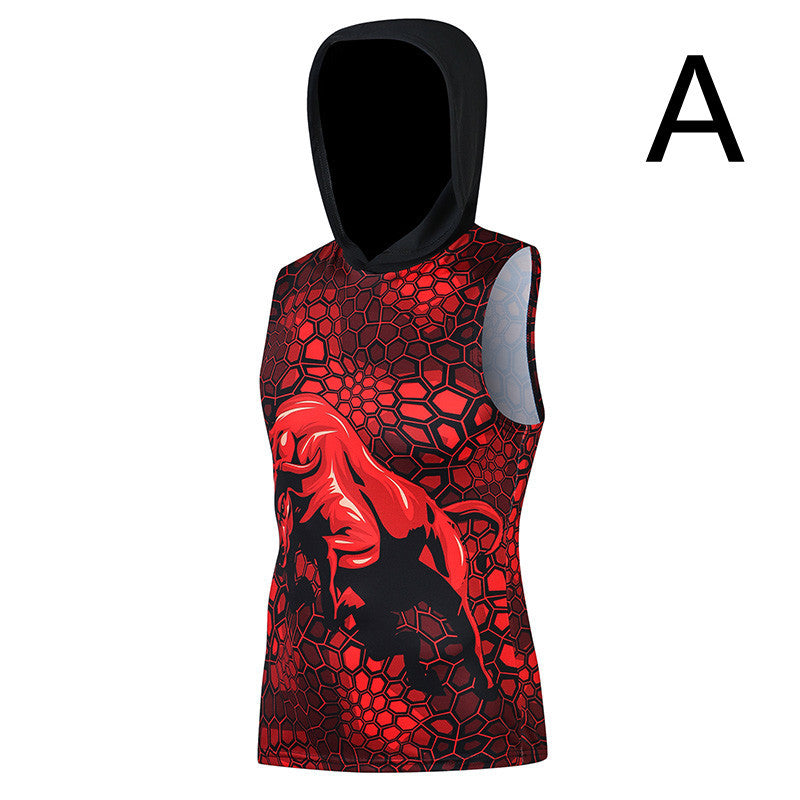 Hooded Tights Fitness Vest Breathable And Sweat-wicking Quick-drying Clothes
