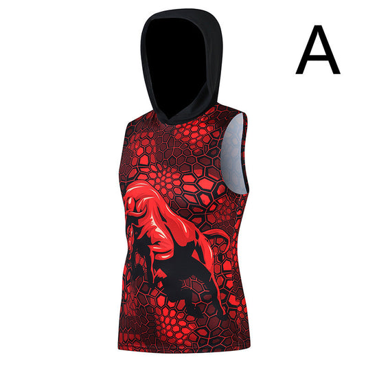 Hooded Tights Fitness Vest Breathable And Sweat-wicking Quick-drying Clothes