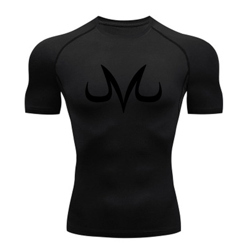 Men's Fitness Sports Running Tight Round Neck T-shirt Compression And Quick-drying Top