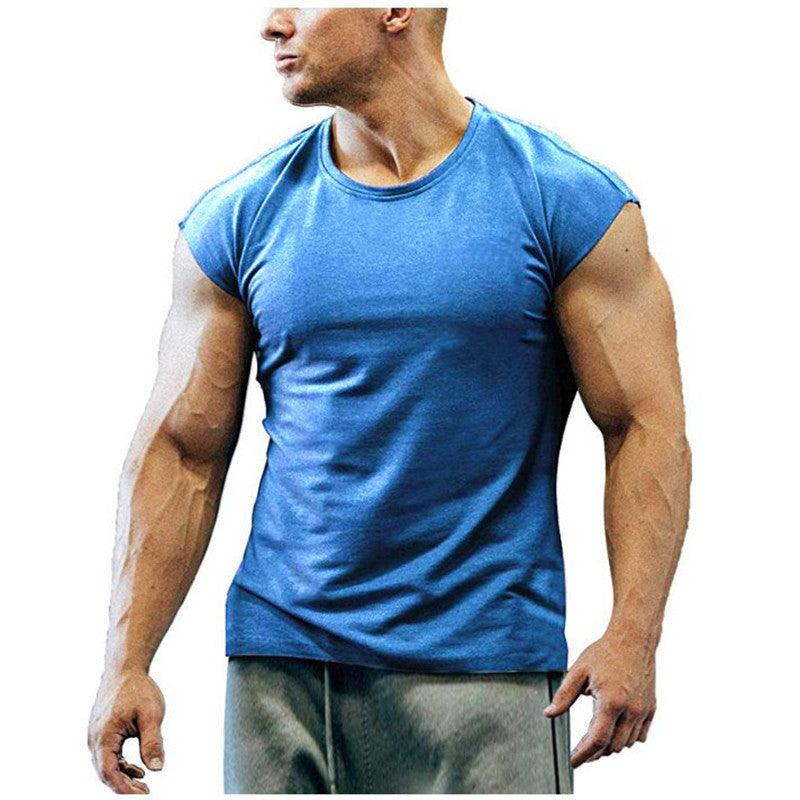 Men's sweat-absorbent breathable sleeveless fitness vest