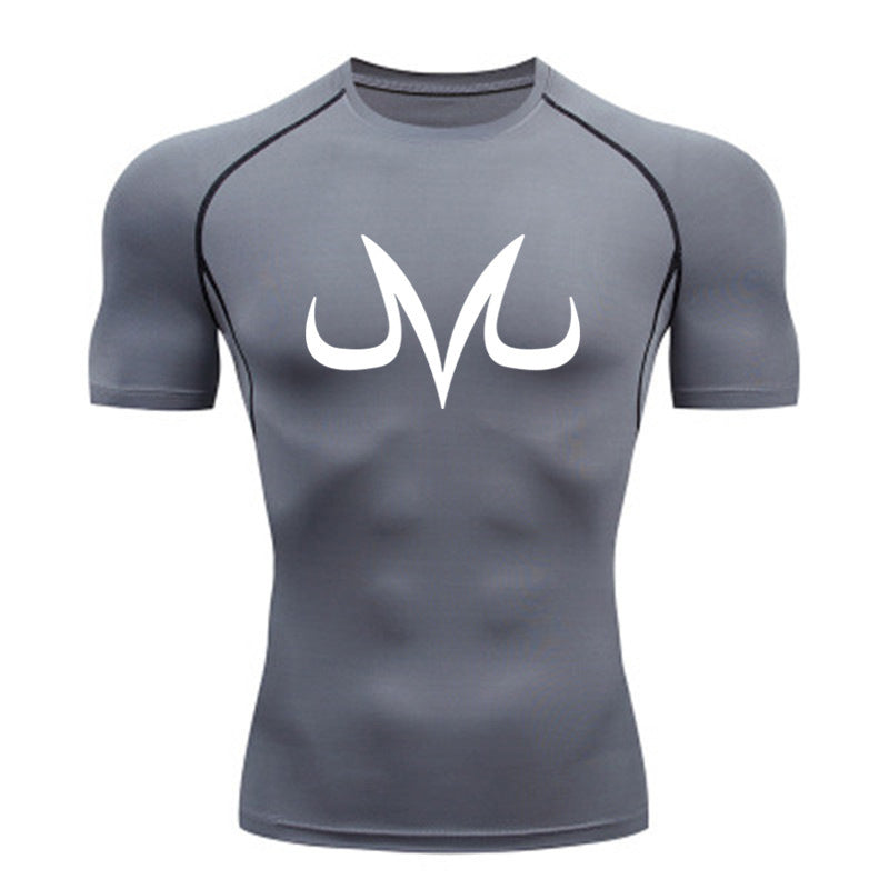 Men's Fitness Sports Running Tight Round Neck T-shirt Compression And Quick-drying Top