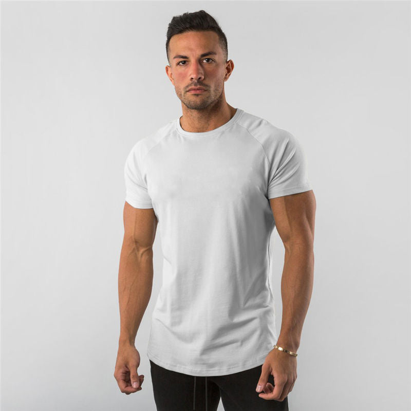 Muscular Male Brothers Workout Clothes Short-sleeved Stretch Slim Fit