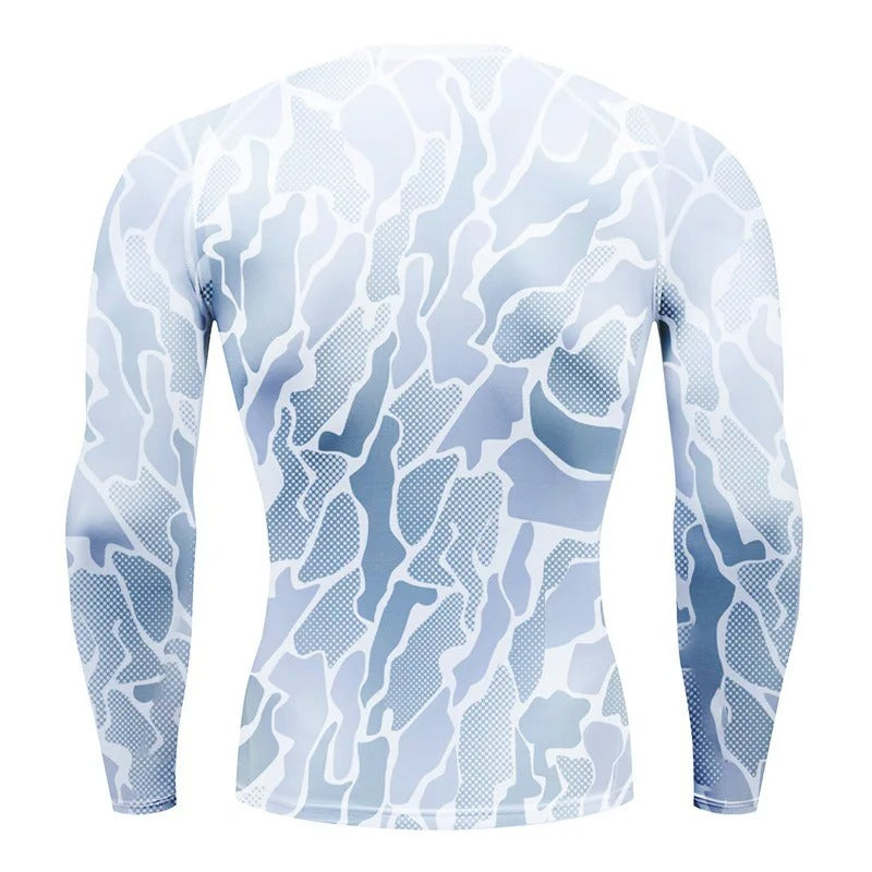 Men's Sports Breathable Quick-drying Printing Arm Long Sleeve T-shirt