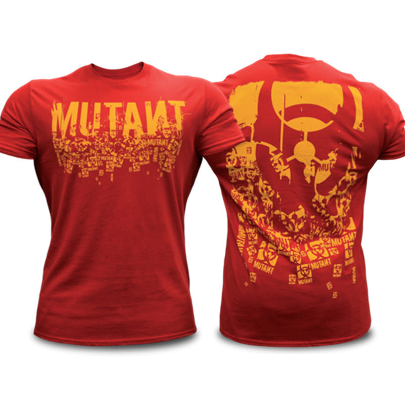 New Round Neck Short Sleeve Male Muscle Fitness Brother