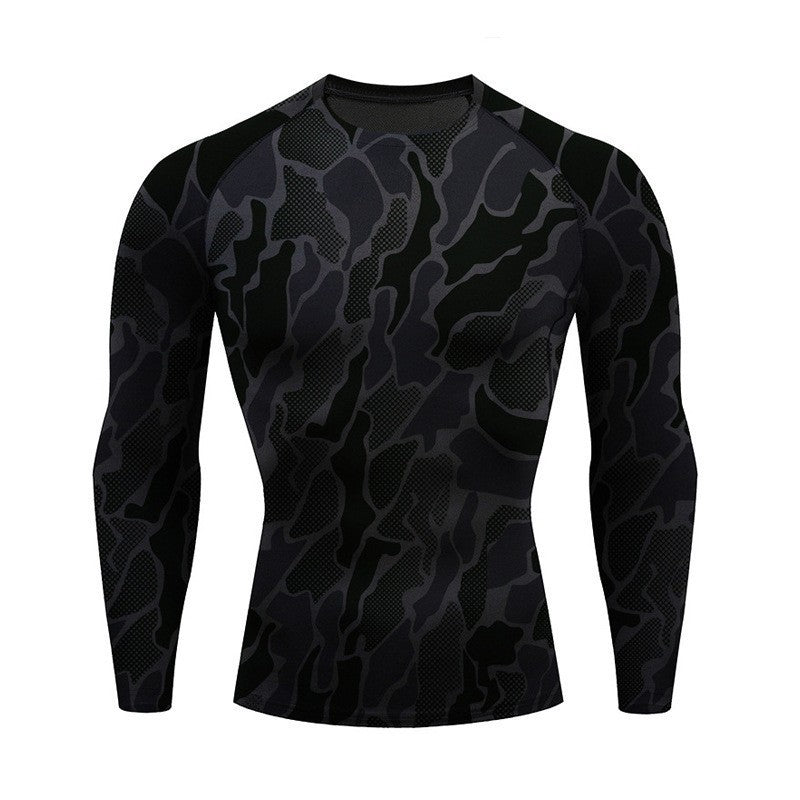 Men's Sports Breathable Quick-drying Printing Arm Long Sleeve T-shirt