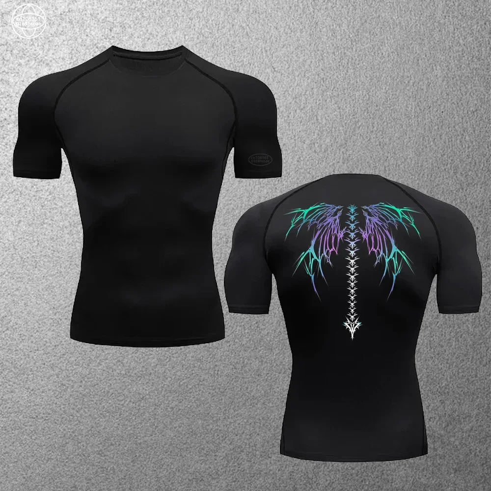 Elastic and Comfortable Men's Tops Thin Quick-drying Running T-shirt Gym Fitness Training Clothes Breathable Short-sleeved S-3XL