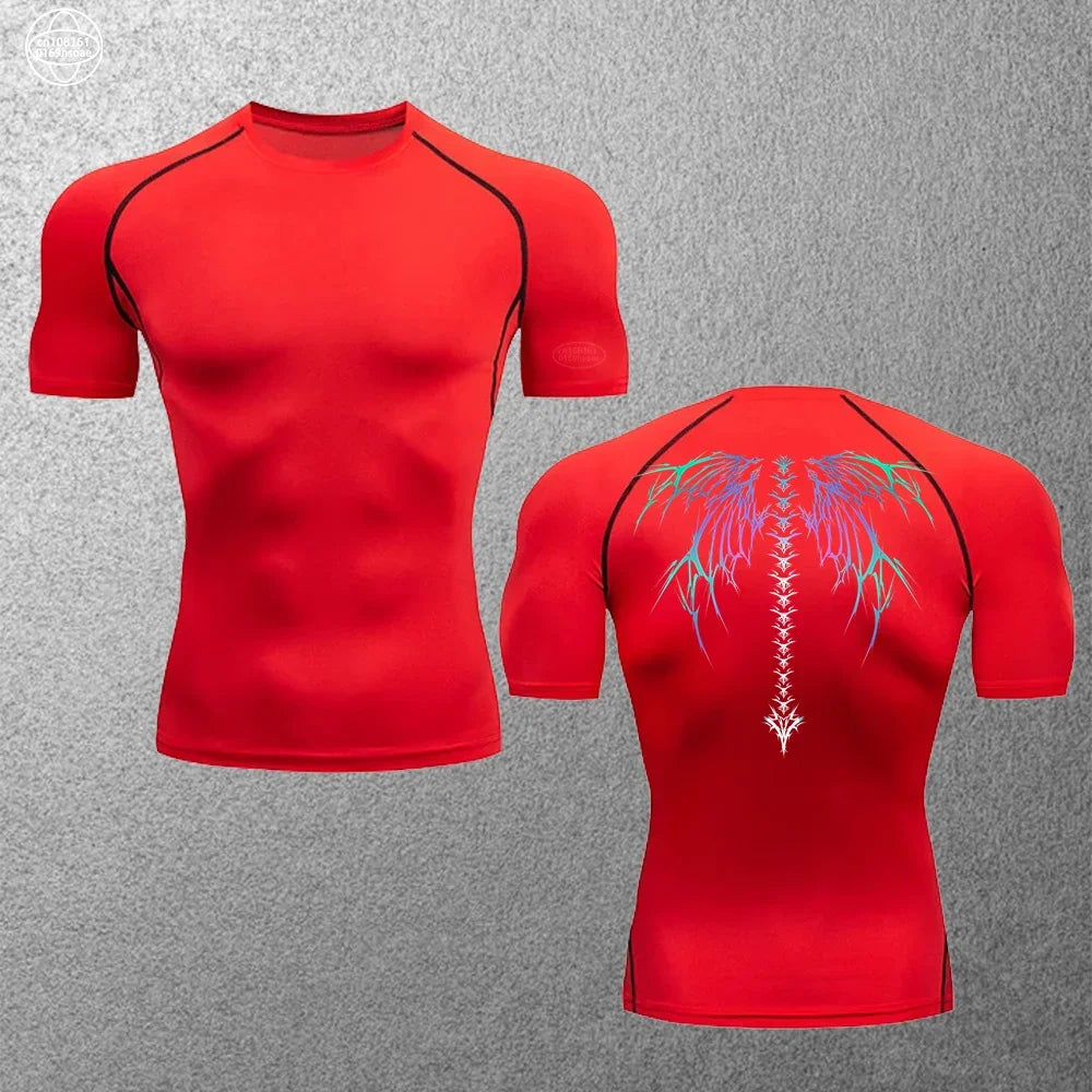 Elastic and Comfortable Men's Tops Thin Quick-drying Running T-shirt Gym Fitness Training Clothes Breathable Short-sleeved S-3XL