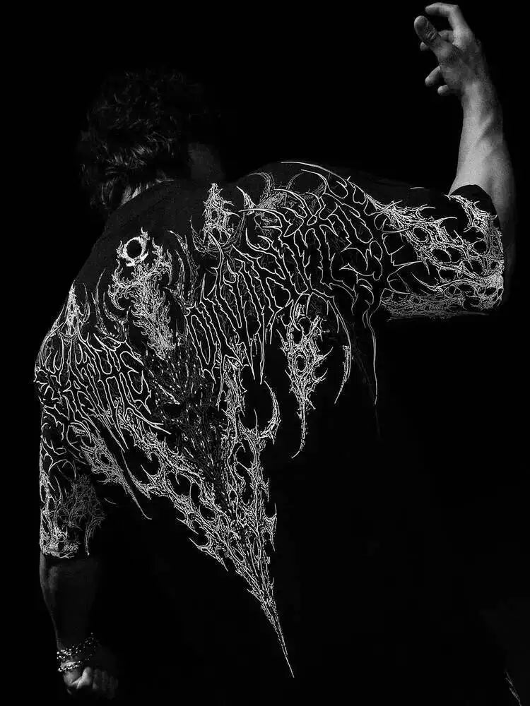 Gothic Punk T-shirt Loose Casual Sports Short Sleeve T Shirt BD Cotton Material Unisex Design Top