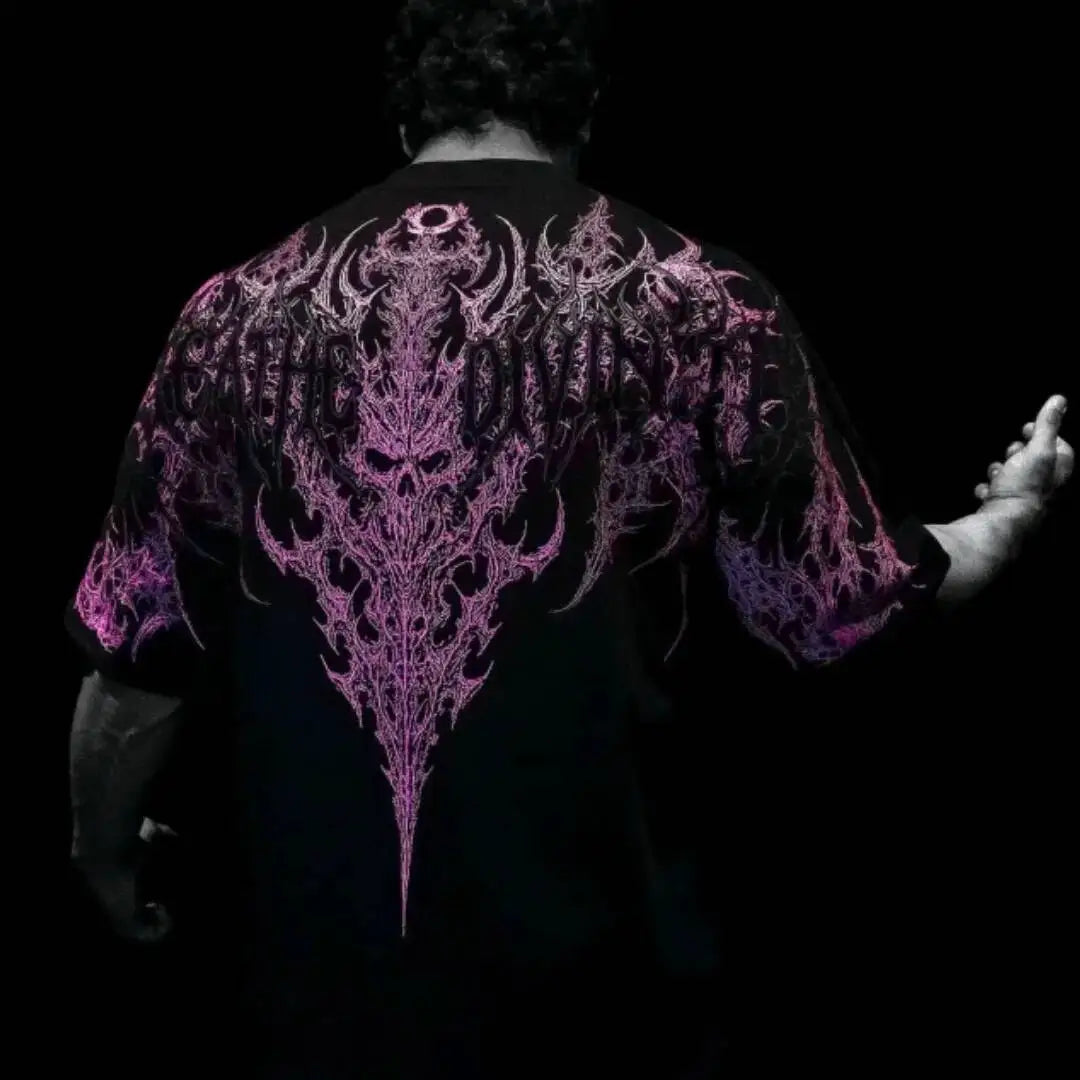 Gothic Punk T-shirt Loose Casual Sports Short Sleeve T Shirt BD Cotton Material Unisex Design Top