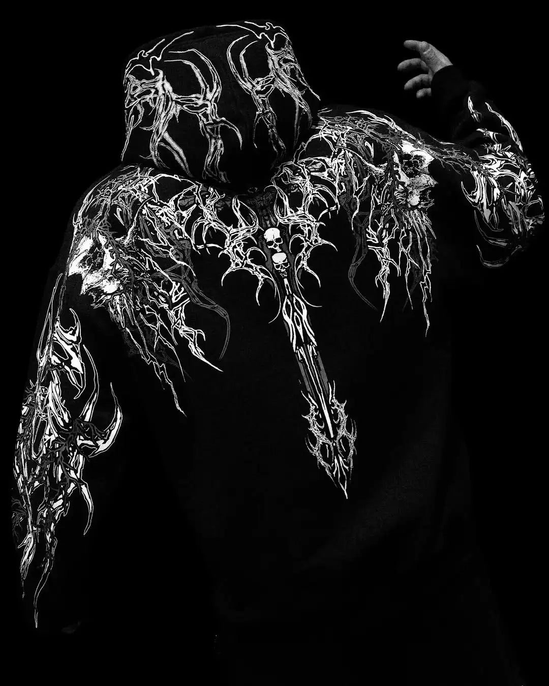 American High Street Fashion Clothing Street Hip-hop Retro Striped Fashionable Loose Zipper Hoodie Harajuku Casual Sweatshirt