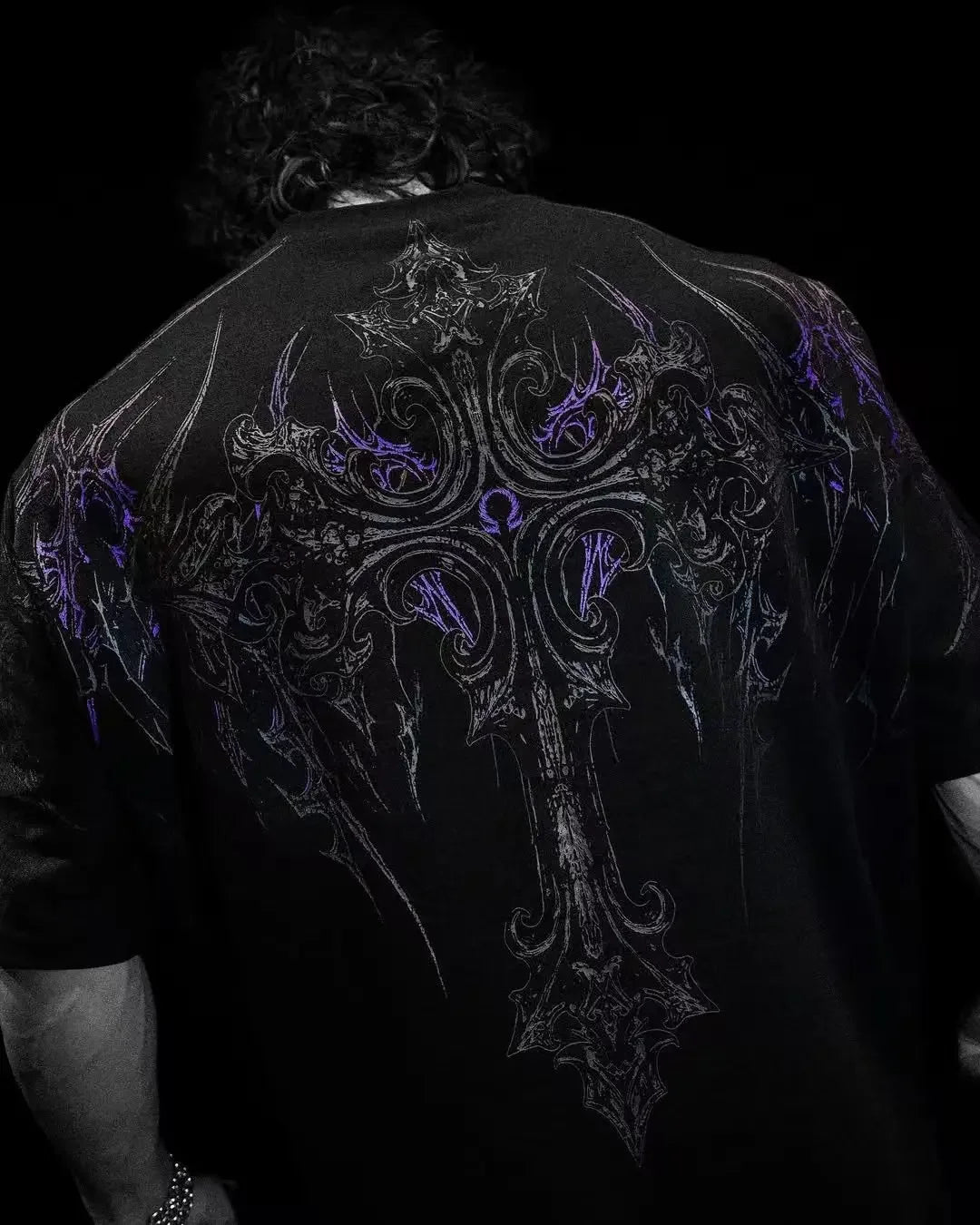 American Fashion Retro Dark Street Style Clothing Harajuku Casual Loose Cotton T-shirt Men Summer Gothic Oversized Short Sleeves