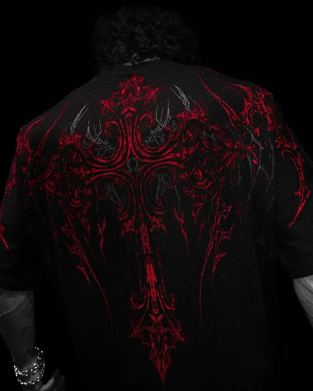 American Fashion Retro Dark Street Style Clothing Harajuku Casual Loose Cotton T-shirt Men Summer Gothic Oversized Short Sleeves