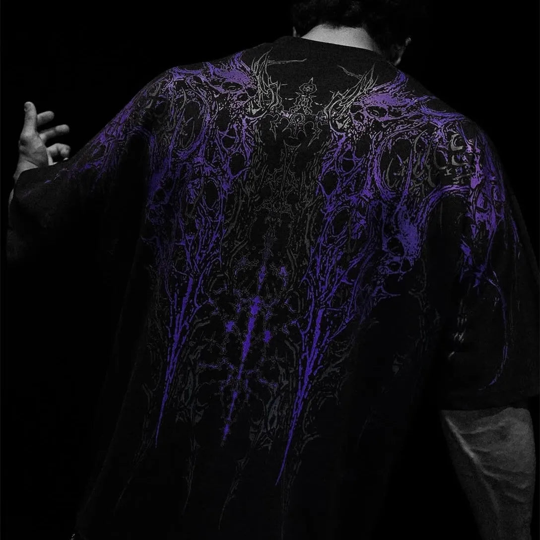 Good Quality Gym Fitness Sport Hip Hop Punk Short Sleeve T Shirt Man Woman Pure Cotton Gothic Vintage Printed T-shirt Tops