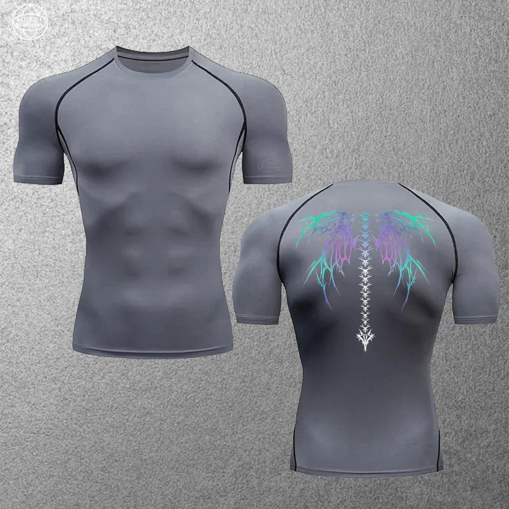 Elastic and Comfortable Men's Tops Thin Quick-drying Running T-shirt Gym Fitness Training Clothes Breathable Short-sleeved S-3XL