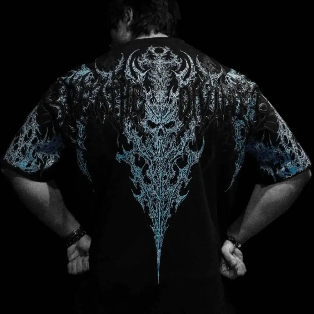 Gothic Punk T-shirt Loose Casual Sports Short Sleeve T Shirt BD Cotton Material Unisex Design Top