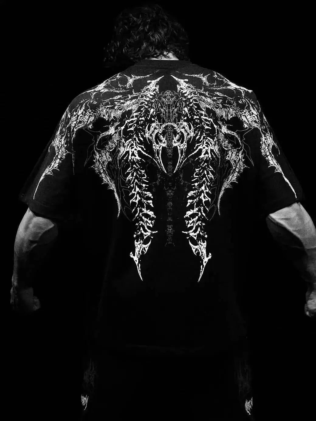 Gothic Punk T-shirt Loose Casual Sports Short Sleeve T Shirt BD Cotton Material Unisex Design Top