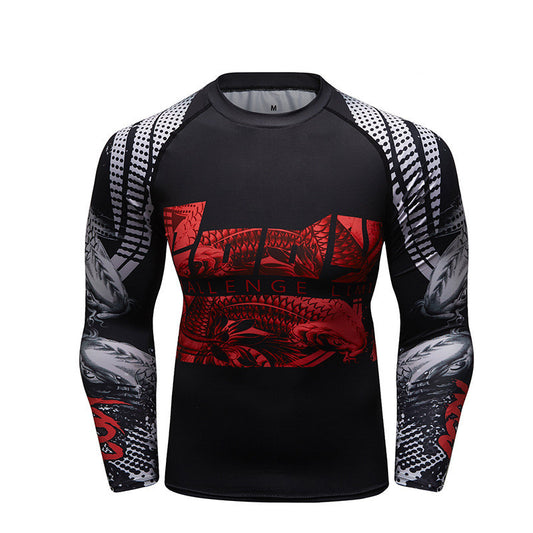 Fitness Clothing Men's High Elastic Compression Running Quick-drying T-shirt