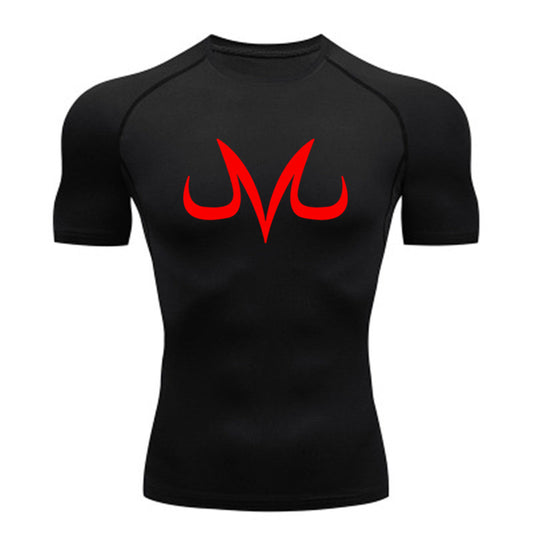 Men's Fitness Sports Running Tight Round Neck T-shirt Compression And Quick-drying Top