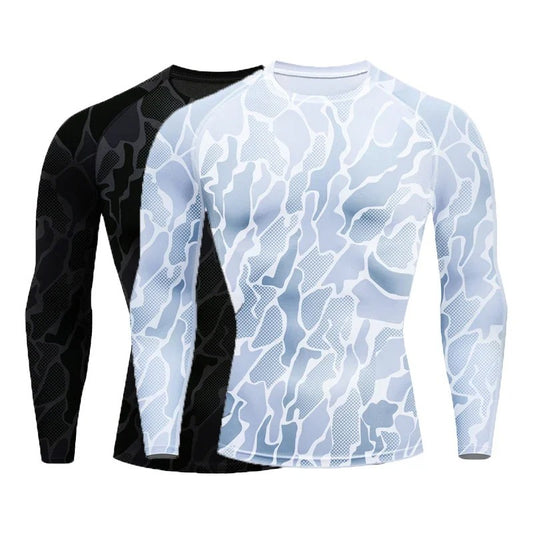 Men's Sports Breathable Quick-drying Printing Arm Long Sleeve T-shirt
